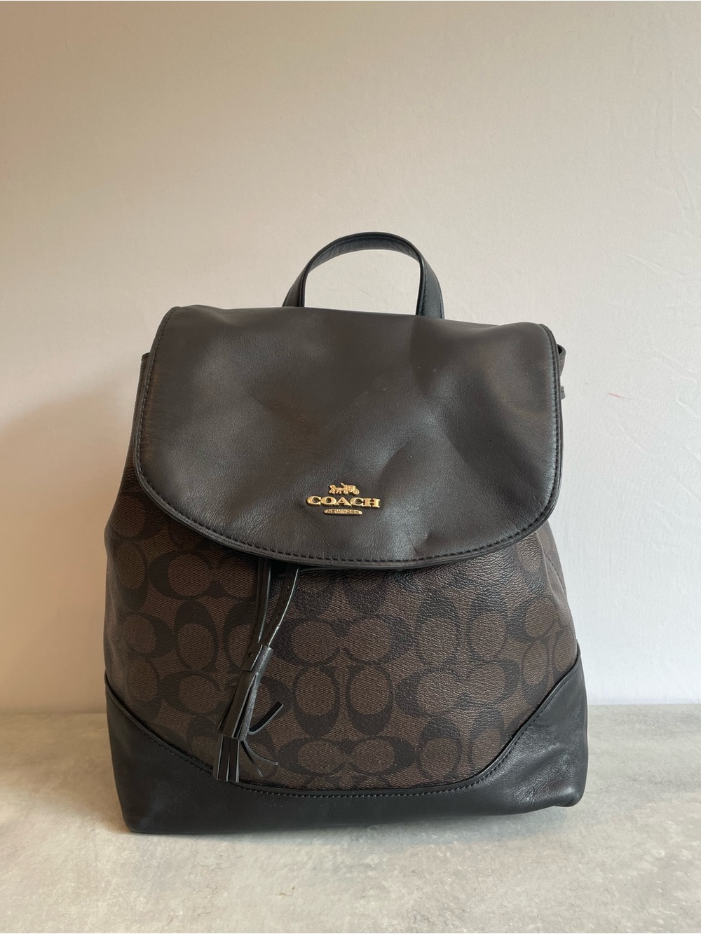 Coach Elle Backpack Signature Monogram Canvas